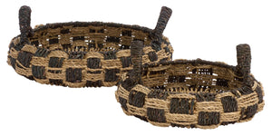 Safavieh Patro Seagrass Woven Square Storage Baskets Set of Two for Shelves and Home Decor STG1825A-SET2