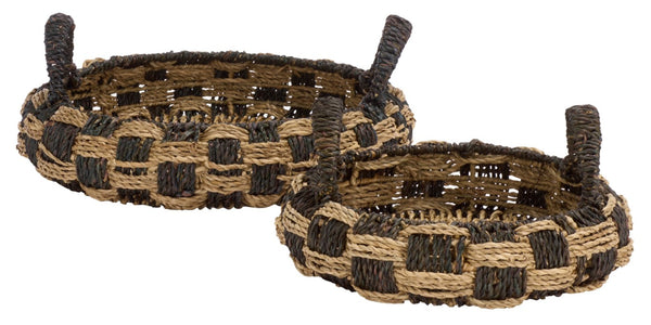 Safavieh Patro Seagrass Woven Square Storage Baskets Set of Two for Shelves and Home Decor STG1825A-SET2