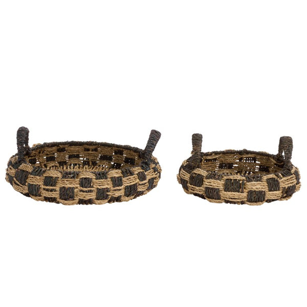 Safavieh Patro Seagrass Woven Square Storage Baskets Set of Two for Shelves and Home Decor STG1825A-SET2