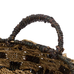 Safavieh Patro Seagrass Woven Square Storage Baskets Set of Two for Shelves and Home Decor STG1825A-SET2