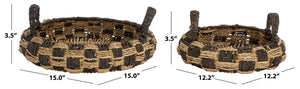 Safavieh Patro Seagrass Woven Square Storage Baskets Set of Two for Shelves and Home Decor STG1825A-SET2