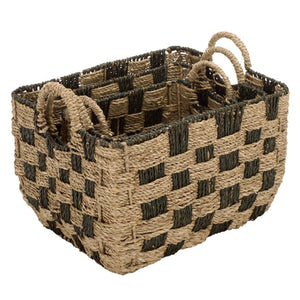 Safavieh Fillip Handwoven Seagrass Storage Baskets Set of 3 Graduated Sizes for Organized Living STG1826A-SET3