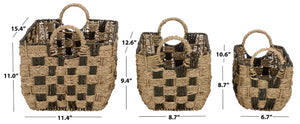 Safavieh Fillip Handwoven Seagrass Storage Baskets Set of 3 Graduated Sizes for Organized Living STG1826A-SET3