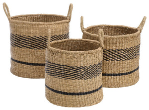 Safavieh Beris Seagrass Woven Nesting Basket Trio Handcrafted Square Storage for Any Room STG1827A-SET3