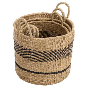 Safavieh Beris Seagrass Woven Nesting Basket Trio Handcrafted Square Storage for Any Room STG1827A-SET3