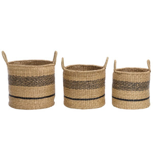 Safavieh Beris Seagrass Woven Nesting Basket Trio Handcrafted Square Storage for Any Room STG1827A-SET3