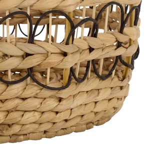 Safavieh Pitof Square Natural Fiber Storage Baskets Set of 3 with Black Trim for Any Room STG1828A-SET3