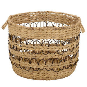 Safavieh Pitof Square Natural Fiber Storage Baskets Set of 3 with Black Trim for Any Room STG1828A-SET3
