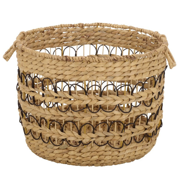 Safavieh Pitof Square Natural Fiber Storage Baskets Set of 3 with Black Trim for Any Room STG1828A-SET3