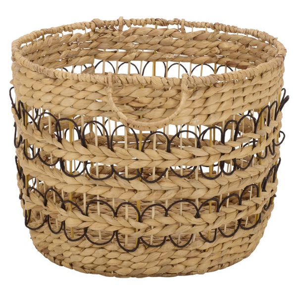 Safavieh Pitof Square Natural Fiber Storage Baskets Set of 3 with Black Trim for Any Room STG1828A-SET3