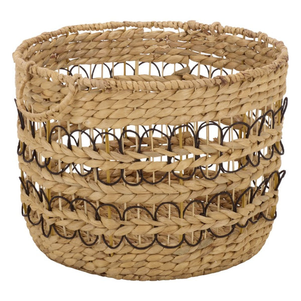 Safavieh Pitof Square Natural Fiber Storage Baskets Set of 3 with Black Trim for Any Room STG1828A-SET3