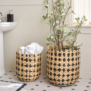 Safavieh Richy Handwoven Water Hyacinth Square Storage Baskets Bohemian Organizers Set of Two STG1829A-SET2