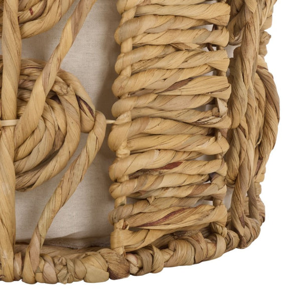 Safavieh Novik Woven Water Hyacinth Storage Baskets Set of Two with Linen Lining Boho Decor STG1831A-SET2