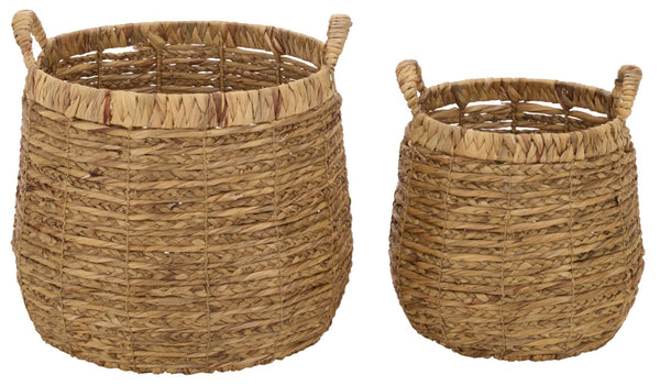 Safavieh Bucky Water Hyacinth Woven Storage Baskets Handcrafted Organic Texture Set of Two STG1832A-SET2