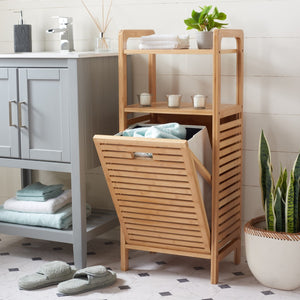 Safavieh Hallow Laundry Basket With Shelves Natural / Beige STG1903A