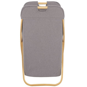 Quinne Laundry Basket - Stylish Bamboo Frame with Grey Linen Bag for Easy Organization & Storage