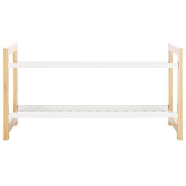 Safavieh Wylie Shoe Rack - Modern Bamboo Organizer With Ventilated Slatted Shelves For Stylish Entryway Storage STG1909A