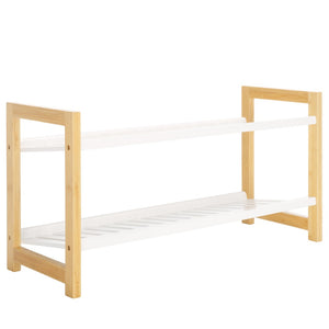 Safavieh Wylie Shoe Rack - Modern Bamboo Organizer With Ventilated Slatted Shelves For Stylish Entryway Storage STG1909A