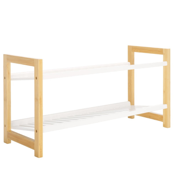 Safavieh Wylie Shoe Rack - Modern Bamboo Organizer With Ventilated Slatted Shelves For Stylish Entryway Storage STG1909A