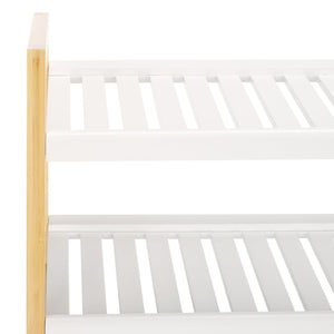 Safavieh Wylie Shoe Rack - Modern Bamboo Organizer With Ventilated Slatted Shelves For Stylish Entryway Storage STG1909A
