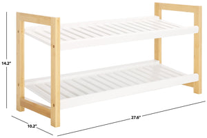 Safavieh Wylie Shoe Rack - Modern Bamboo Organizer With Ventilated Slatted Shelves For Stylish Entryway Storage STG1909A