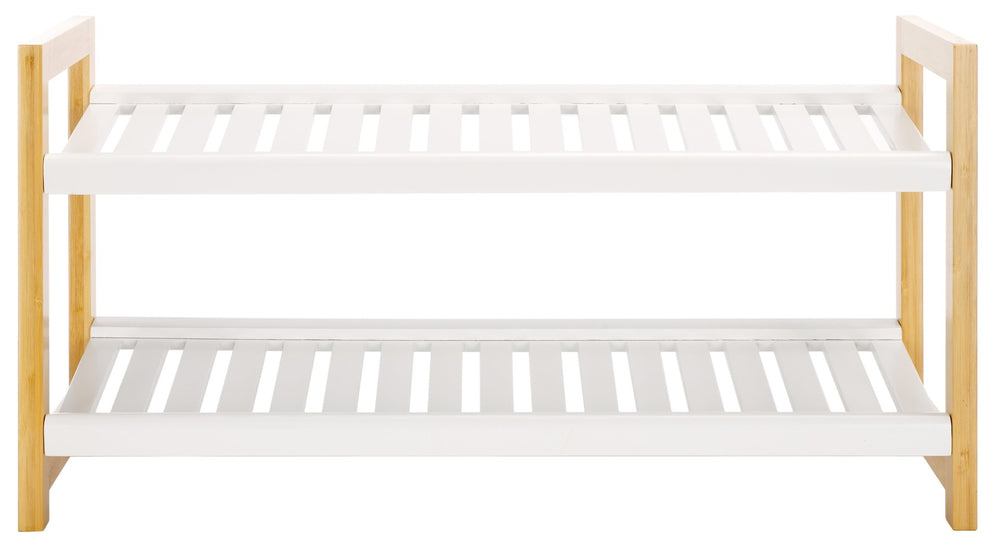 Safavieh Wylie Shoe Rack - Modern Bamboo Organizer With Ventilated Slatted Shelves For Stylish Entryway Storage STG1909A