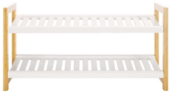 Safavieh Wylie Shoe Rack - Modern Bamboo Organizer With Ventilated Slatted Shelves For Stylish Entryway Storage STG1909A