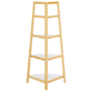 Safavieh Rainier Elegant 4-Tier Corner Shelf - Space-Saving Bamboo Design For Stylish Home Décor & Storage STG1910A