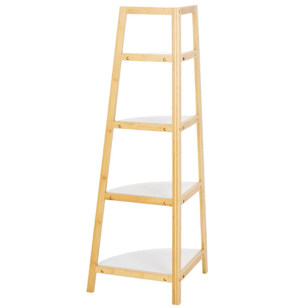 Safavieh Rainier Elegant 4-Tier Corner Shelf - Space-Saving Bamboo Design For Stylish Home Décor & Storage STG1910A