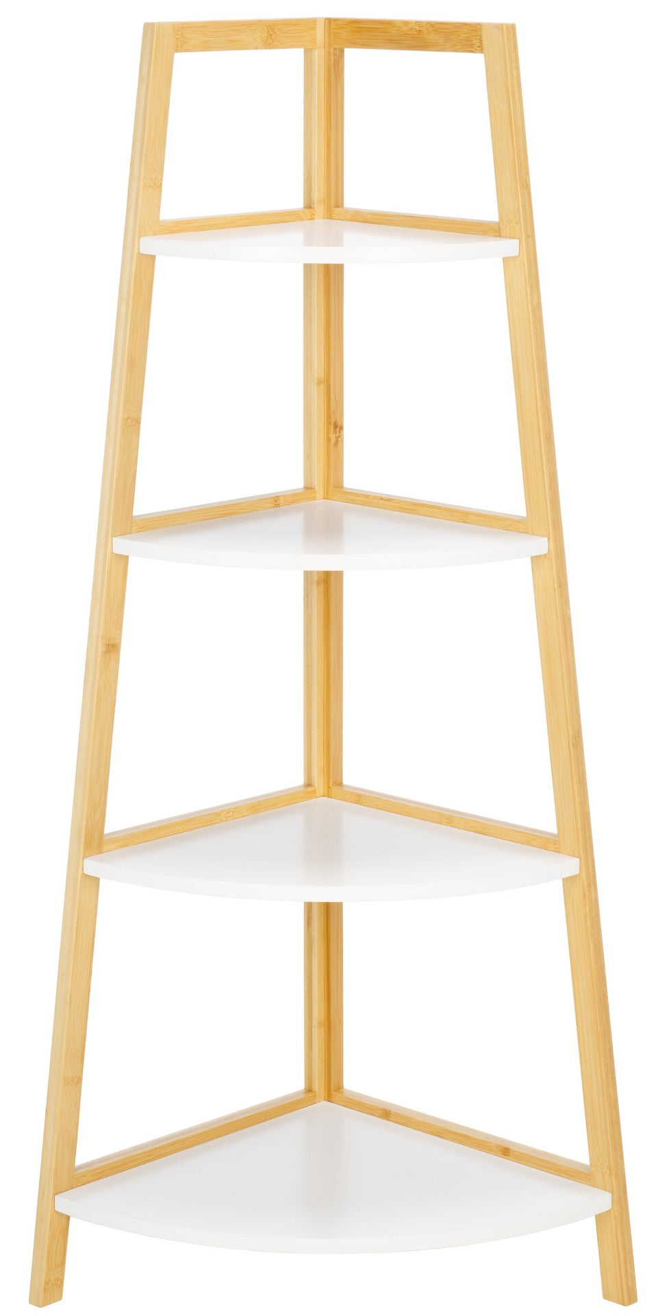 Safavieh Rainier Elegant 4-Tier Corner Shelf - Space-Saving Bamboo Design For Stylish Home Décor & Storage STG1910A