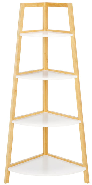 Safavieh Rainier Elegant 4-Tier Corner Shelf - Space-Saving Bamboo Design For Stylish Home Décor & Storage STG1910A