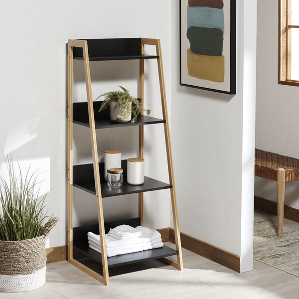 Safavieh Barteau 4 Tier Shelf Natural Bamboo / Black STG1912A