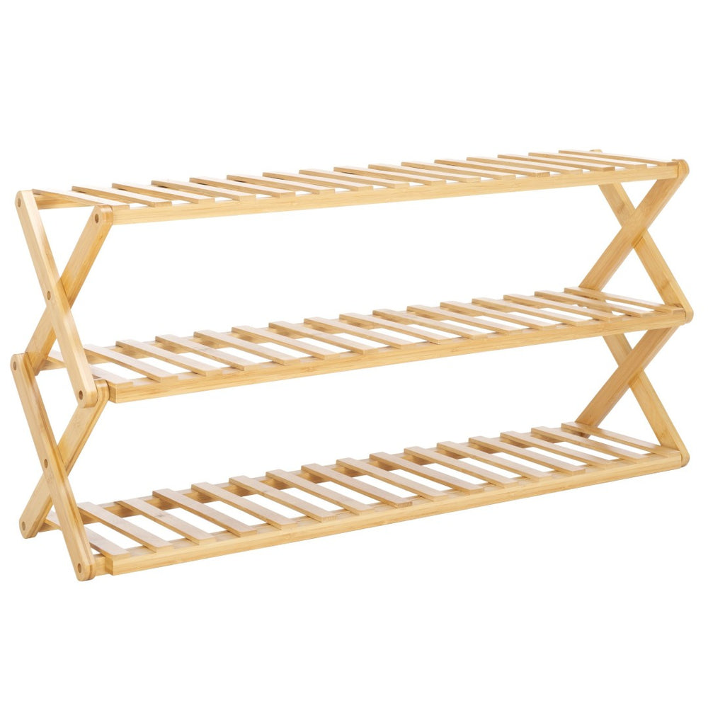 Safavieh Acheta 3-Tier Bamboo Shoe Shelf – Stylish Storage Solution For Clutter-Free Entryways & Closets STG1913A