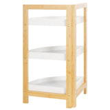 Safavieh Adler 3 Tier Corner Shelf White / Natural Bamboo STG1914A