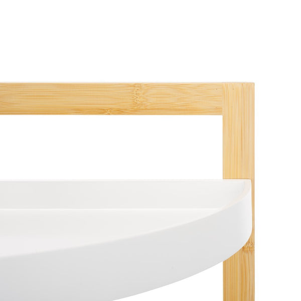 Safavieh Adler 3 Tier Corner Shelf White / Natural Bamboo STG1914A
