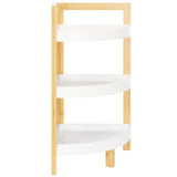 Safavieh Adler 3 Tier Corner Shelf White / Natural Bamboo STG1914A