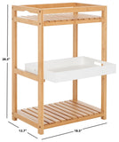 Safavieh Akio 3 Tier Shelf White / Natural Bamboo STG1915A