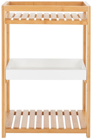 Safavieh Akio 3 Tier Shelf White / Natural Bamboo STG1915A