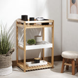 Safavieh Akio 3 Tier Shelf White / Natural Bamboo STG1915A