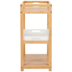 Safavieh Akio 3 Tier Shelf White / Natural Bamboo STG1915A