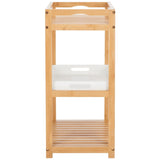 Safavieh Akio 3 Tier Shelf White / Natural Bamboo STG1915A