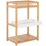 Safavieh Akio 3 Tier Shelf White / Natural Bamboo STG1915A