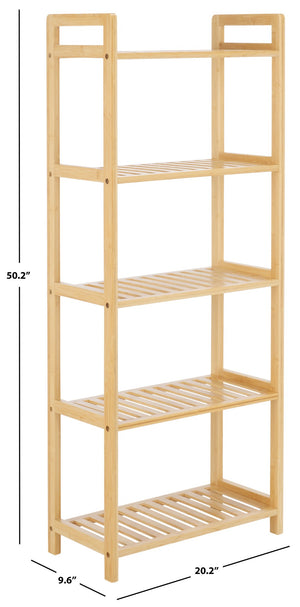 Safavieh Frigga 5-Tier Bamboo Shelf - Elegant Vertical Storage Solution For Modern & Rustic Interiors STG1918A