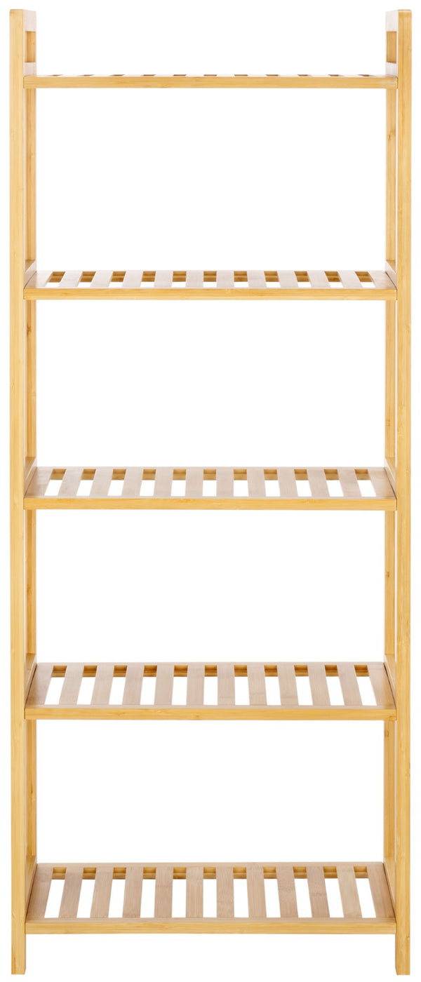 Safavieh Frigga 5-Tier Bamboo Shelf - Elegant Vertical Storage Solution For Modern & Rustic Interiors STG1918A
