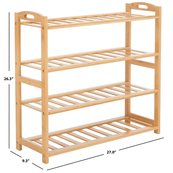 Safavieh Angford 4 Tier Shelf Natural Bamboo STG1919A