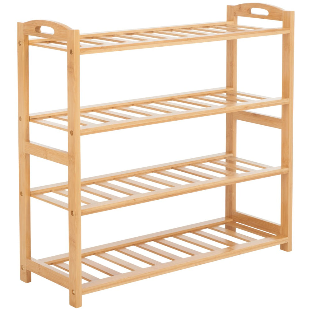 Safavieh Angford 4-Tier Bamboo Shelf - Versatile Storage Solution With Slatted Design For Plants, Shoes & More STG1919A