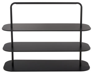 Safavieh Jordan 3 Tier Metal Shoe Rack Matte Powder Coated Organizer for Entryway or Closet Black STG2500A