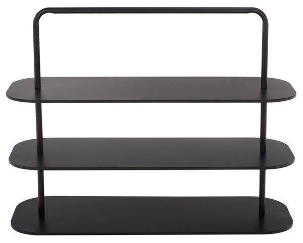 Safavieh Jordan 3 Tier Metal Shoe Rack Matte Powder Coated Organizer for Entryway or Closet Black STG2500A