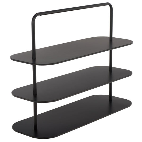 Safavieh Jordan 3 Tier Metal Shoe Rack Matte Powder Coated Organizer for Entryway or Closet Black STG2500A