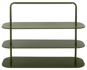 Safavieh Jordan 3 Tier Metal Shoe Rack Matte Powder Coated Organizer for Entryway or Closet Green STG2500B